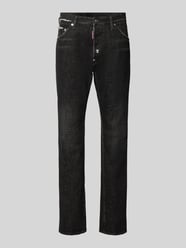 Jeansy o kroju straight fit z mieszanki bawełny model 'Teddy' od Dsquared2 Ready to Wear - 38