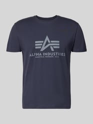 T-shirt z detalem z logo model 'BASIC' od Alpha Industries - 7
