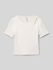 T-shirt o kroju slim fit z mieszanki bawełny model ‘NESSA LIFE’ od ONLY - 46