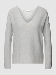 Gebreide pullover met V-hals van Esprit Grijs / zwart - 22