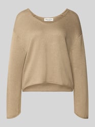 Regular Fit Strickpullover aus Baumwoll-Leinen-Mix von Marc O'Polo Beige - 30