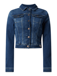 Cropped Jeansjacke mit Stretch-Anteil Modell 'Trucker'  von Guess Blau - 4