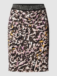 Knielange rok met all-over motief van Marc Cain Bruin - 19