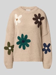 Strickpullover mit gerippten Abschlüssen von Apricot Beige - 34