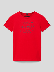 T-shirt met labelprint van Tommy Hilfiger Kids Rood - 22