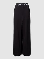 Wide leg fit stoffen broek met elastische band met logo van Calvin Klein Performance Grijs / zwart - 29