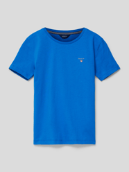 T-Shirt mit Label-Stitching von Gant Blau / Türkis - 11