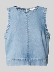 Relaxed Fit Jeansblusentop mit Rundhalsausschnitt von Jake*s Casual - 9