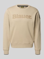 Sweatshirt met labelprint, model 'Crosby' van Blauer Usa Beige - 8