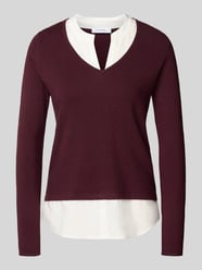 Strickpullover aus Viskose-Mix mit V-Ausschnitt von COMMA Bordeaux - 42