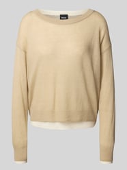 Relaxed Fit Strickpullover aus Woll-Mix Modell 'FEMOK' von BOSS Beige - 7