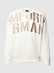 Sweatshirt met labelstitching, model 'College' van Emporio Armani Wit - 34