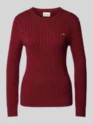 Strickpullover mit Label-Stitching von Gant Bordeaux - 35