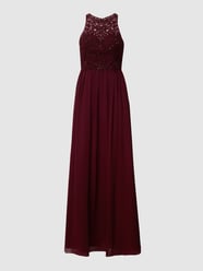 Abendkleid mit floralen Stickereien und Zierbesatz von Laona Bordeaux - 41