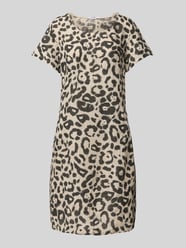 Knielanges Kleid aus Leinen-Mix mit Rundhalsausschnitt von ZABAIONE Beige - 43