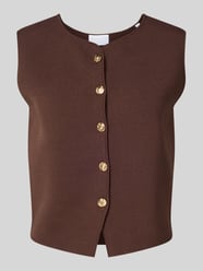 Kamizelka dzianinowa z mieszanki wiskozy z okrągłym dekoltem od Jake*s Collection - 19