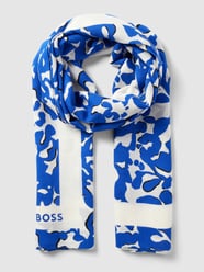 Schal mit Allover-Muster Modell 'Logonia' von BOSS Blau / Türkis - 33