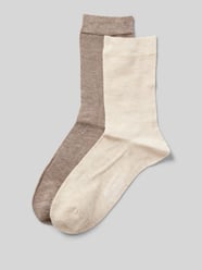 Socken mit Label-Detail Modell 'SILKY FEEL' von camano Beige - 47