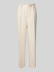 Regular fit bandplooibroek met persplooien, model 'PEANUT' van Bash Beige - 7