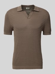 Regular Fit Poloshirt mit V-Ausschnitt Modell 'BRAIAN' von Drykorn Beige - 5