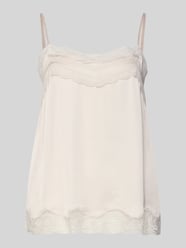 Top bluzkowy o kroju regular fit z obszyciem z koronki od Jake*s Collection - 45