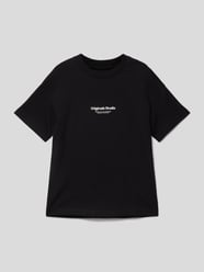 T-shirt met labelprint van Jack & Jones Zwart - 16