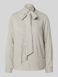 Regular fit strikblouse van viscose van Milano Italy Beige - 44