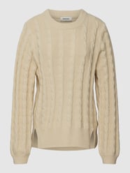 Gebreide pullover met kabelpatroon, model 'Alice' van Modström Beige - 8