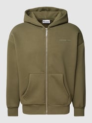 Sweatjacke mit gerippten Abschlüssen von REVIEW Grün - 2