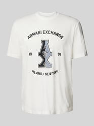 T-Shirt mit Label-Print von ARMANI EXCHANGE Weiß - 22