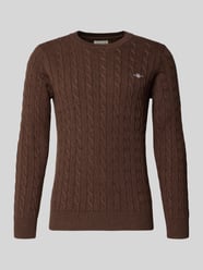 Strickpullover mit Zopfmuster und Label-Stitching von GANT - 29