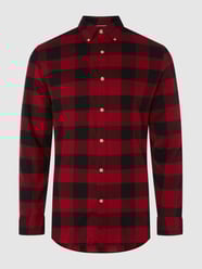 Slim fit flanellen overhemd van katoen van Selected Homme Rood - 42