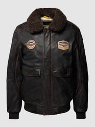 Bomberjack in leerlook, model 'SNOWPROP 3.0' van Pme Legend (Pall Mall) Zwart - 33