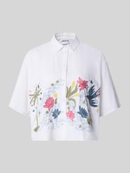 relaxed fit overhemdblouse met florale stitching van Jake*s Casual - 47
