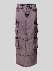 Spódnica jeansowa z 5 kieszeniami model ‘VORTEX’ od The Ragged Priest Fuksjowy - 3