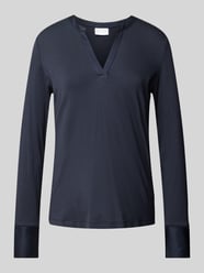 Longsleeve mit V-Ausschnitt von Jake*s Collection Blau - 38