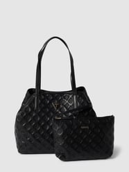 Torba shopper z logo na całej powierzchni model ‘VIKKY’ od Guess Czarny - 19