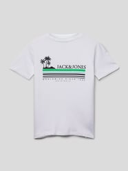 T-Shirt mit Label-Print Modell 'CODY' von Jack & Jones Weiß - 23