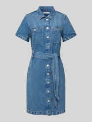 Regular fit jeansjurk met strikceintuur en korte mouwen van Tommy Hilfiger - 11