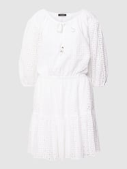 Knielange jurk met broderie anglaise, model 'GILFIN' van Lauren Ralph Lauren Wit - 30