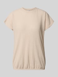 T-Shirt mit Strukturmuster und Rundhalsausschnitt von Christian Berg Woman Beige - 5