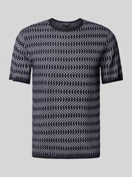 T-Shirt mit gerippten Abschlüssen von Emporio Armani Blau - 35