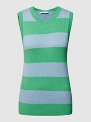 Stricktop mit Rundhalsausschnitt Modell 'Pimba' von B.Young Blau - 48