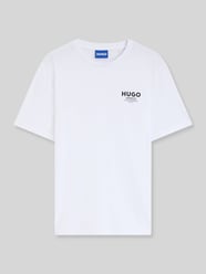 krój regular fit t-shirt z czystej bawełny model 'NESPTEE' od HUGO Blue - 6