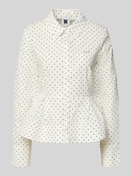 Getailleerde blouse in allover-look met labeldetail van Karo Kauer - 9