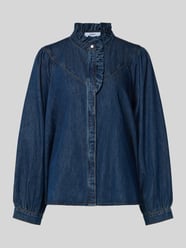 Regular Fit Jeansbluse mit Rüschen Modell 'LIVELY' von SUNCOO PARIS - 9