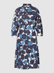 Overhemdjurk met bloemenmotief van Luisa Cerano Blauw / turquoise - 23