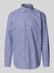 Regular Fit Business-Hemd mit Button-Down-Kragen von Christian Berg Men Blau - 5