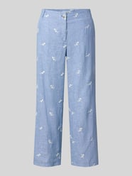 Broek van mix van katoen en linnen met stitchings van Christian Berg Woman - 6