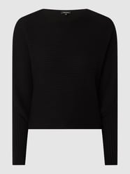 Cropped Pullover mit Fledermausärmeln von More & More Schwarz - 31